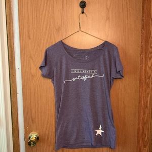 Hamilton on Broadway Purple Tee (I will never be Satisfied) Women Size Medium